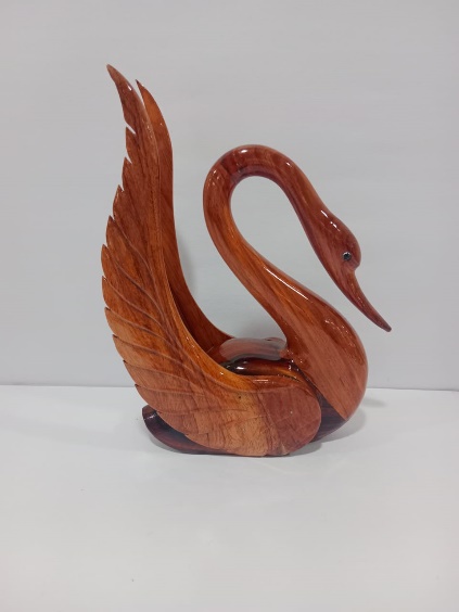 Padauk Wood Swan Sculpture