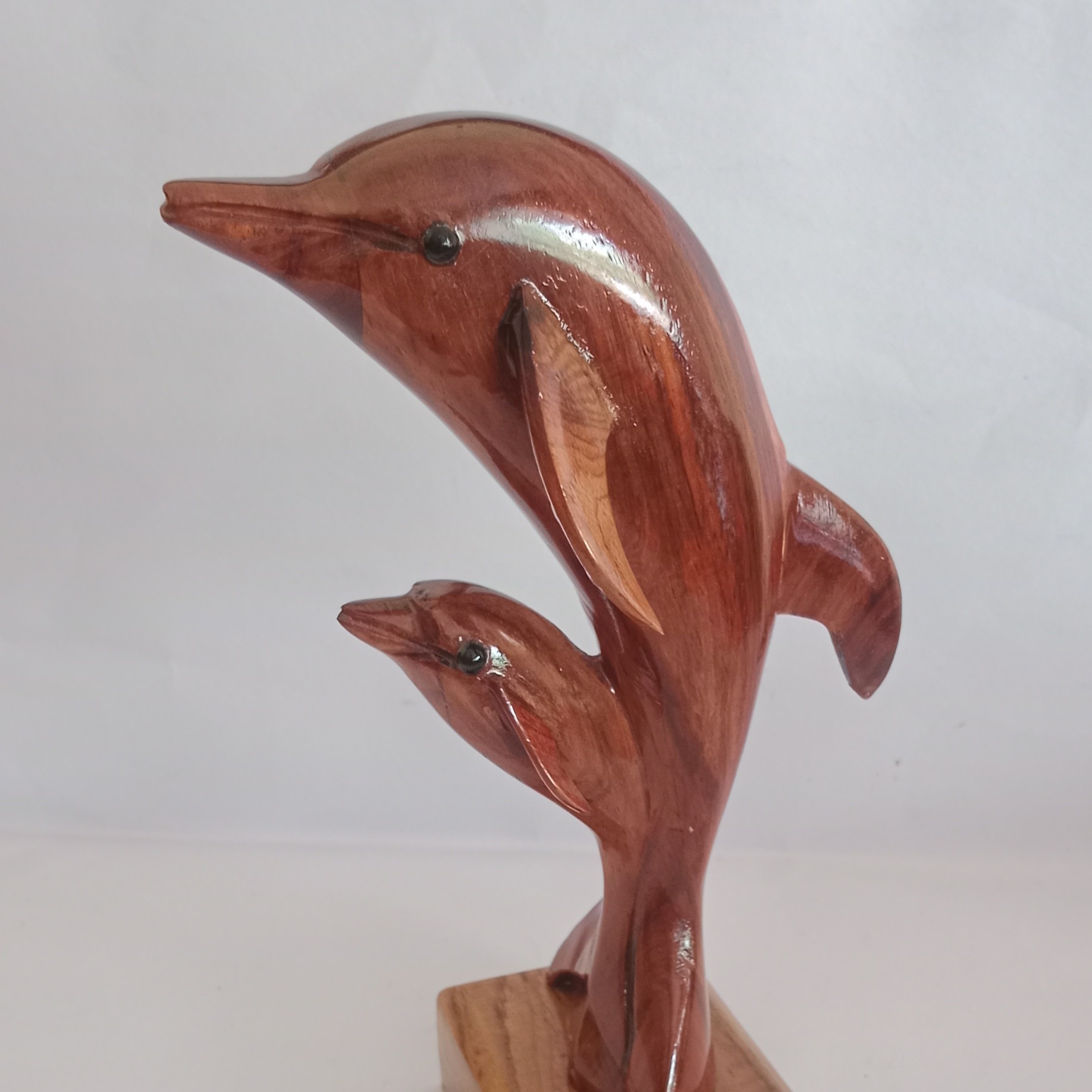 Padauk Wood Dolphin Sculpture